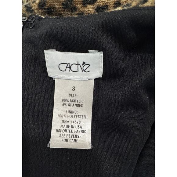 Vintage Y2K Cache Leopard Print Dress Bodycon Twist Waist Ruched Slimming Small - Picture 6 of 9